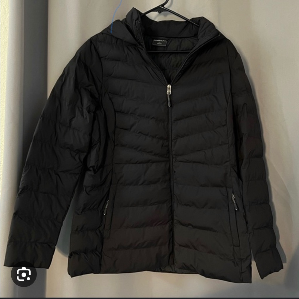 32 Degrees Matte Black Puffy Coat with Hood